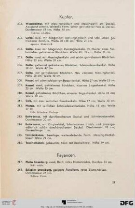 Kupfer (Nr. 202-216)