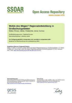 Wohin des Weges? Regionalentwicklung in Großschutzgebieten