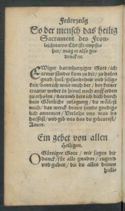 So der mensch das heilig Sacrament des Fronleichnams Christi empfehet/ so mag er also gedencken.