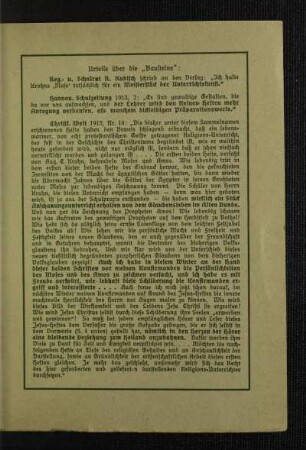 Urteile über die "Bausteine"