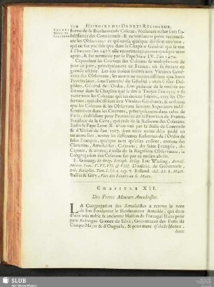 Chapitre XII. Des Freres Mineurs Amadeistes