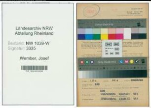 Entnazifizierung Josef Wember , geb. 25.11.1892 (Schuhmachermeister)