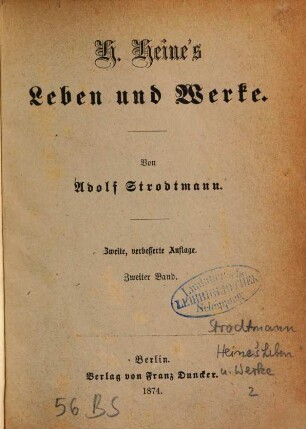H. Heine's Leben und Werke, 2