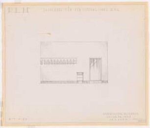 Reichsluftfahrtministerium, Berlin: Sitzungssaal Q1L, Garderobe: Grundriss 1:20