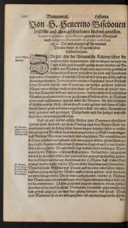 Von S. Severino Bischoven zu Cölln ...