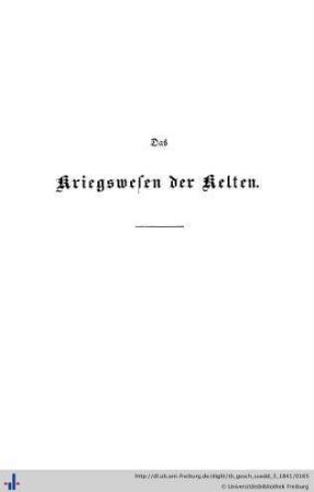 II. Das Kriegswesen der Kelten.