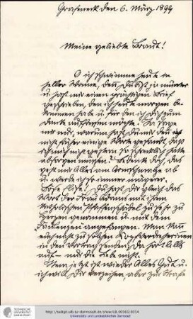 Brief vom 06.03.1899
