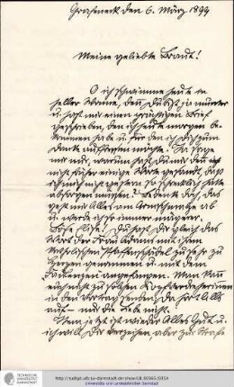 Brief vom 06.03.1899