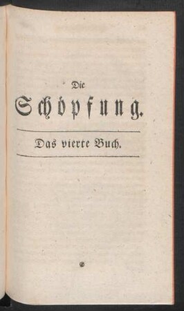 Die Schöpfung. Das vierte Buch.