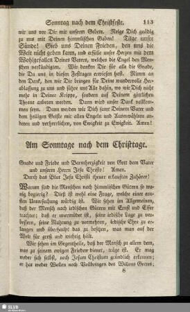 Am Sonntage nach dem Christtage