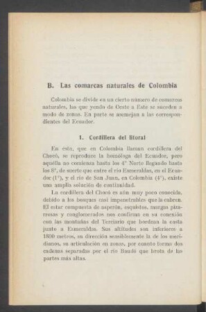 B. Las comarcas naturales de Colombia