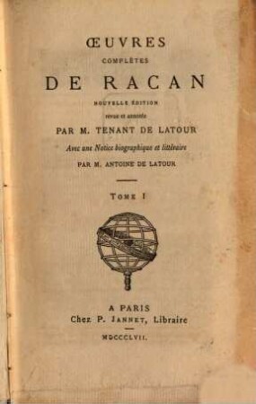 Œuvres complètes de Racan. 1