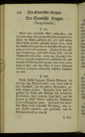Der Spanische Kragen. (Paraphimosis.)