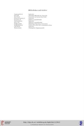 Bibliotheken und Archive