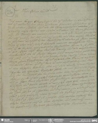 Eigenh. Brief von Sophie Bernhardi an August Wilhelm von Schlegel, Heidelberg, 06.06.1821