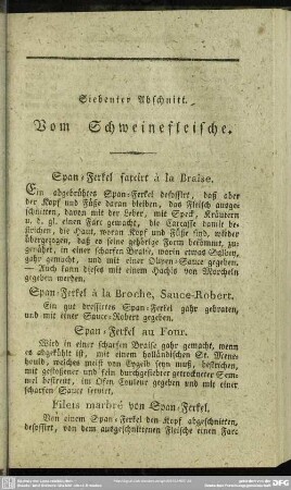 Siebenter Abschnitt. Vom Schweinefleische