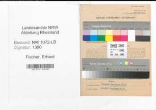Entnazifizierung Erhard Fischer , geb. 01.10.1908 (Lehrer)