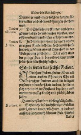 Sünde wider das sechste Gebott.