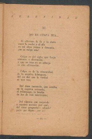 XI - No es culpa mía