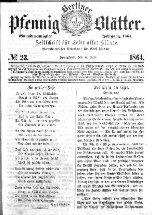 No. 23, Sonnabend, den 4. Juni 1866