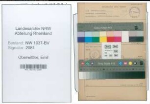 Entnazifizierung Emil Oberwittler , geb. 17.10.1904 (Lagermeister)