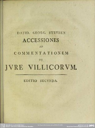 Accessiones Ad Commentationem De Iure Villicorum