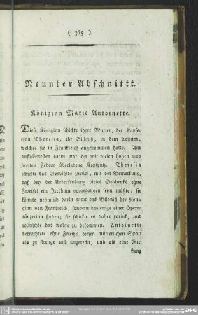 Neunter Abschnitt. Königinn Marie Antoinette