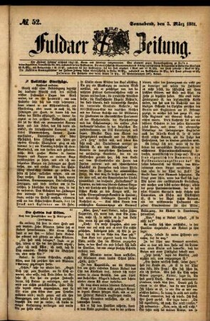 Ausgabe vom Samstag, den 05. März 1881.