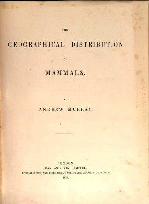 The geographical distribution of mammals