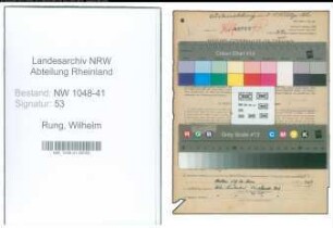 Entnazifizierung Wilhelm Rung , geb. 03.08.1899 (Polizist)