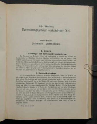 Elfte Abteilung. Verwaltungszweige verschiedener Art.
