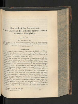 Über merkwürdige Erscheinungen in der Umgebung des kritischen Punktes teilweise mischbarer Flüssigkeiten.