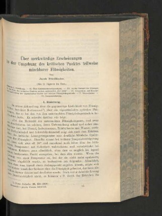 Über merkwürdige Erscheinungen in der Umgebung des kritischen Punktes teilweise mischbarer Flüssigkeiten.
