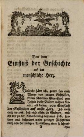 Carl Renatus Hausen, Von dem Einfluß der Geschichte auf das menschliche Herz