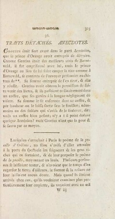 36. Traits Détachés. Anecdotes