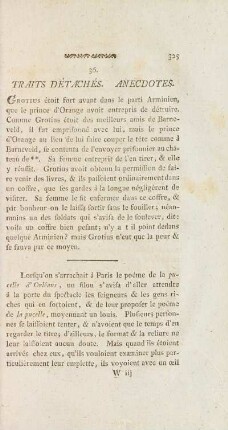 36. Traits Détachés. Anecdotes