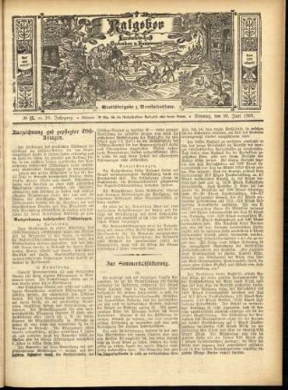Ausgabe vom Sonntag, den 20. Juni 1909.