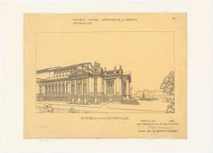 Königliche Oper, Berlin-Tiergarten: Perspektivische Ansicht von der Zeltenallee