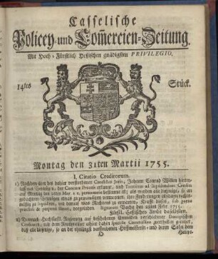 14tes Stueck, Montag den 31ten Martii 1755