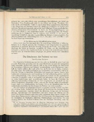 Das Schulwesen der Probstei vor 1814.