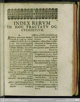Index Rerum In Hoc Tractatu Occurentium