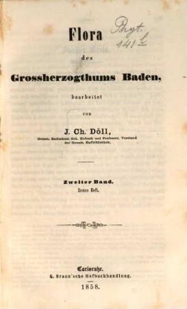 Flora des Grossherzogthums Baden, 2