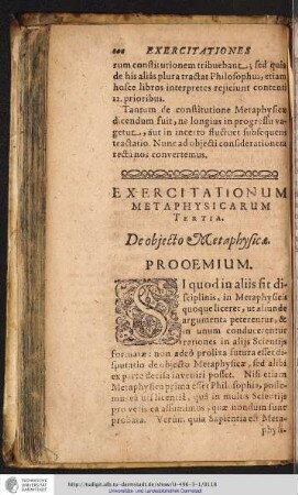 3 De objecto Metaphysicæ.
