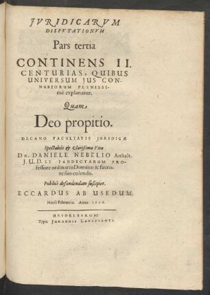 Pars tertia Continens II. Centurias, ...