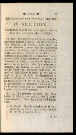 IV. Section, Contenant la pratique des regles données dans des exemples plus détaillés