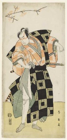 Schauspieler Ichikawa Yaozō III in der Rolle eines Samurai