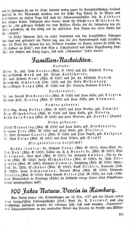 100 Jahre Naturw. Verein in Hamburg.
