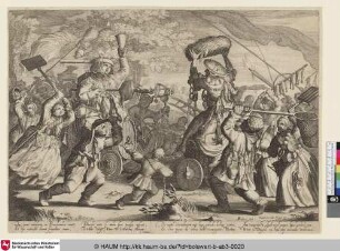 [Der Kampf zwischen den Fetten und den Mageren mit Fleisch und Fisch; The fight between the lean and the fat; Le Combat du Gras et du Maigre]