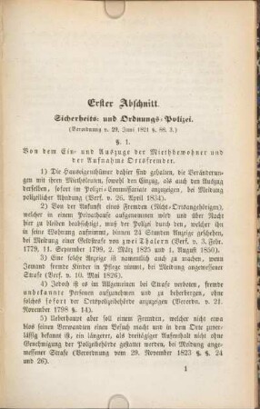 Sicherheits- und Ordnungs-Polizei. (Verordnung v. 29. Juni 1821 §. 88. 3.)