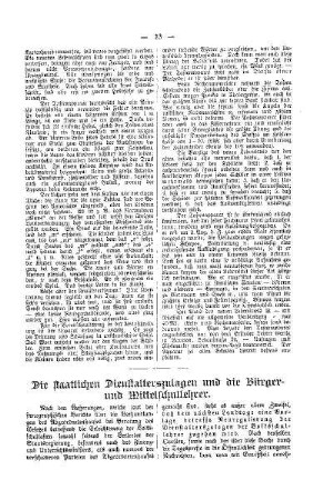 Die staatlichen Dienstalterszulagen und die Bürger- und Mittelschullehrer